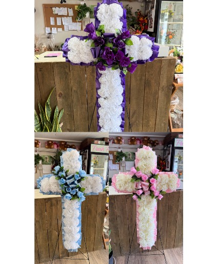 Silk Floral Crosses Funeral
