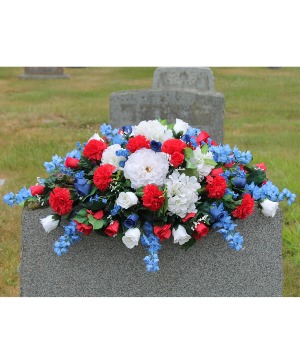 Silk Patriotic Headstone Saddle  