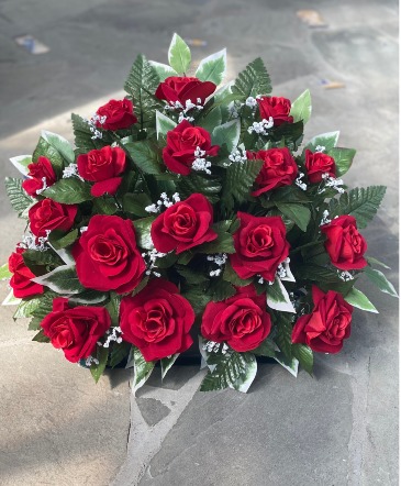 Silk Red Rose Flat Piece  in Valhalla, NY | Lakeview Florist