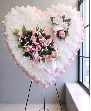 Silk Sympathy Heart - Large Funeral Flowers