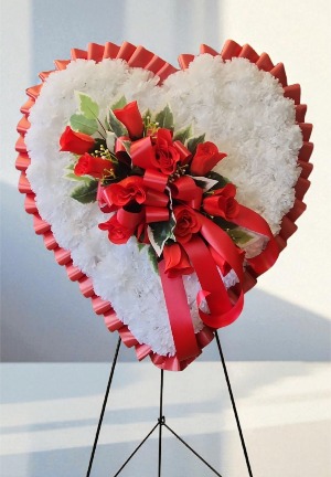Silk Sympathy Heart - Medium Funeral Flowers