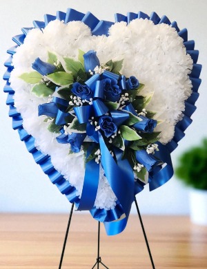 Silk Sympathy Heart - Small Funeral Flowers