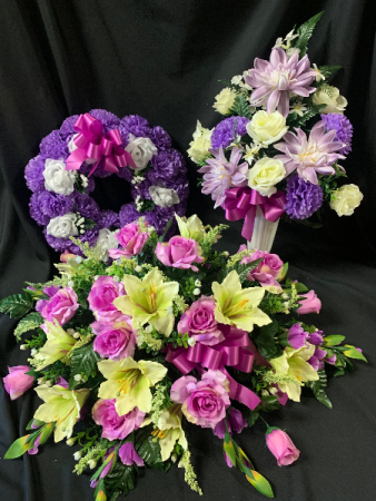 Silk Sympathy Purple Tribute Set in Red Lake, ON | FOREVER GREEN GIFT BOUTIQUE
