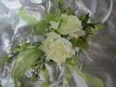 Silk White/Green corsage Wrist Corsage