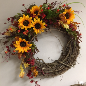 Silk Wreath Sunflower Delight Arrangement