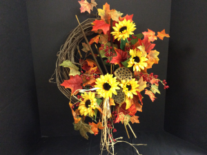 Silk Wreath Sunflowers Abundance Arrangement