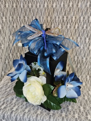 Silks - Blue & White Flowers and Dragonfly 