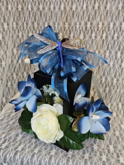 Silks - Blue & White Flowers and Dragonfly 