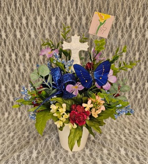 Silks - Ceramic Cross & Butterfly 
