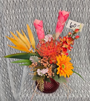 Silks - Tropical Design in Vase 
