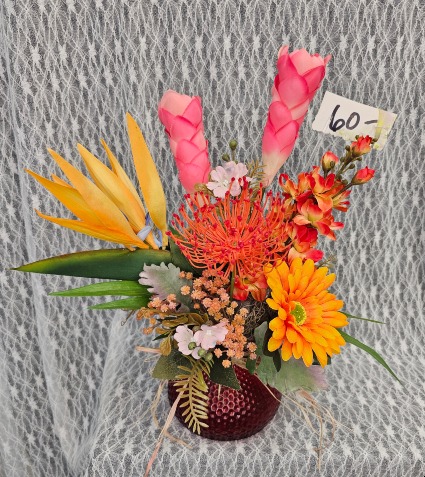 Silks - Tropical Design in Vase 