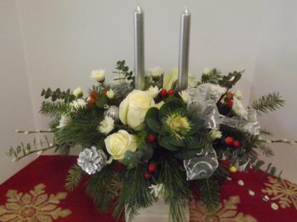 Silver Bells Christmas Centerpiece