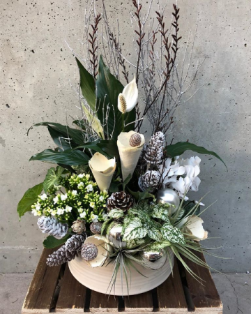 Silver Winter Planter  