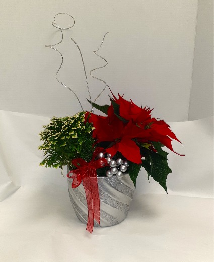 Silver Christmas Planter 