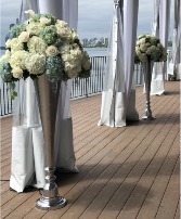 Silver Column Stand Rental  