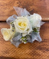 Silver Forever Wrist Corsage Boutonniere