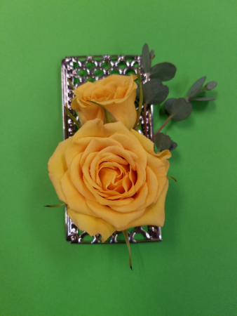 Silver Metal Boutonniere 