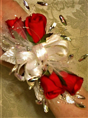 silver radiance wrist corsage