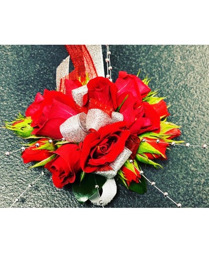 SILVER & RED WRIST PROM