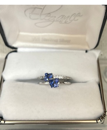 Silver Ring Blue Gems  in Vermillion, SD | Pied Piper Vermillion Flowers & Gifts