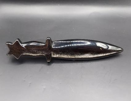 Silver Sheen Obsidian Dagger 
