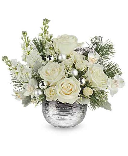 SILVER SPARKLE CHRISTMAS ARRANGEMENT