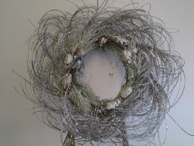 Silver sparkly wreath Permanent Wreath