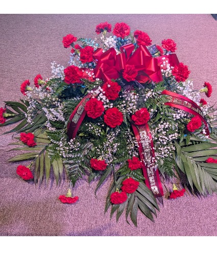 Simple Carnations Casket Spray 