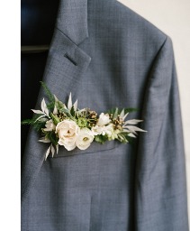 Simple & Elegant Pocket Square Boutonniere