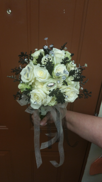Simply Elegant White/Black Hand-tied Prom