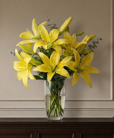 Simply Yellow LILIES in Weatherford, OK | The Flower Box Florist