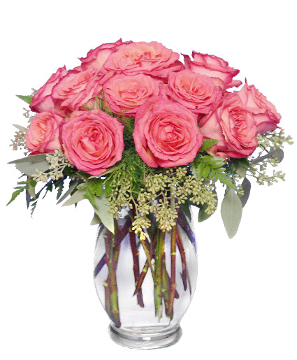 Sinfonía en Rosas Florero Coral 