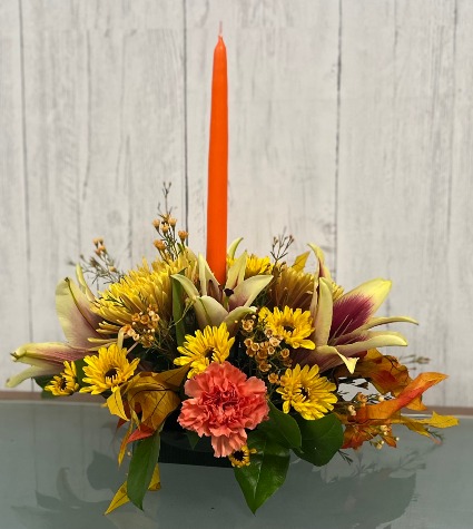 Single Candle Thanksgiving Centerpiece
