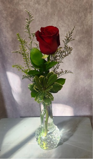 Single Red Bud Vase 