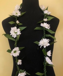 Single Ti Leaf With Daisies  