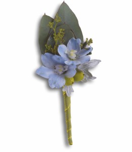 Sky Blue Delphinium Boutonnieres
