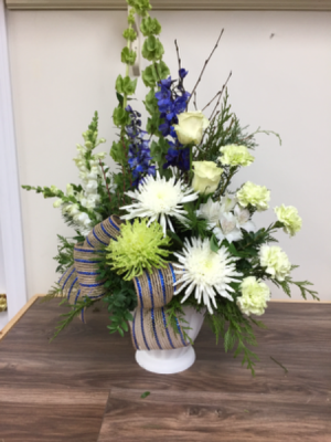 Sky Blue Tribute Sympathy Arrangement