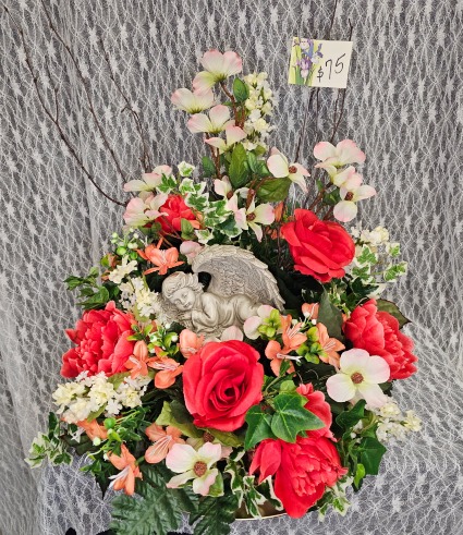 Sleeping Angel Cherub in the Garden 