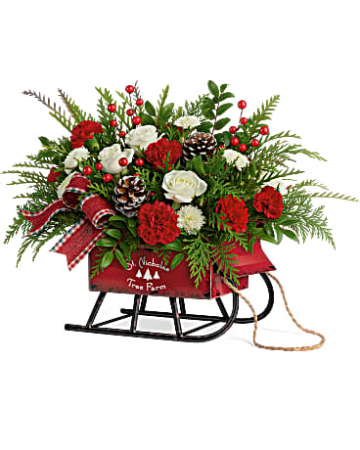 Sleigh Bells Bouquet Christmas Keepsake Arrangement
