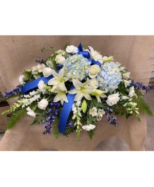 Small Blue Casket Spray  casket spray 