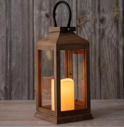 small Brown Wood Lantern 