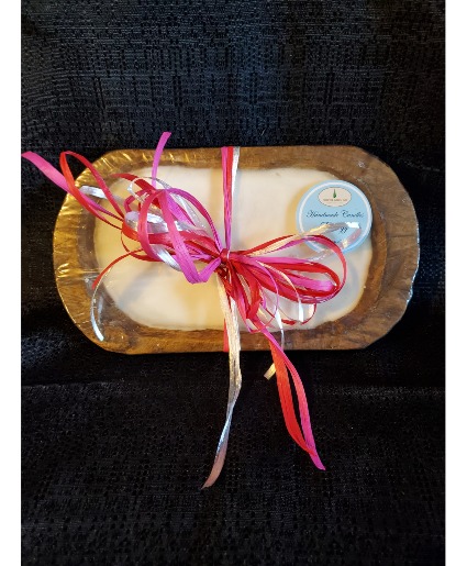 Small dough bowl 2 wick candle  candle 