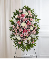 Small Pink & White Sympathy Standing Spray