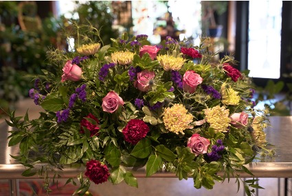 Small Purple  Casket Spray