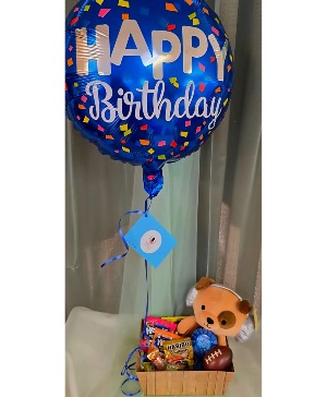 Small Snack box with Candy, plush, balloon Gift