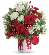 Snow Day Bouquet Ceramic cookie jar