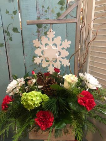 Snowflake  Wood Centerpiece box
