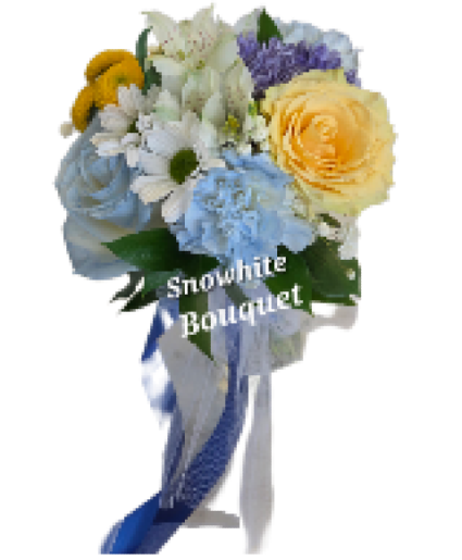 Snowhite hand held Prom Bouquet