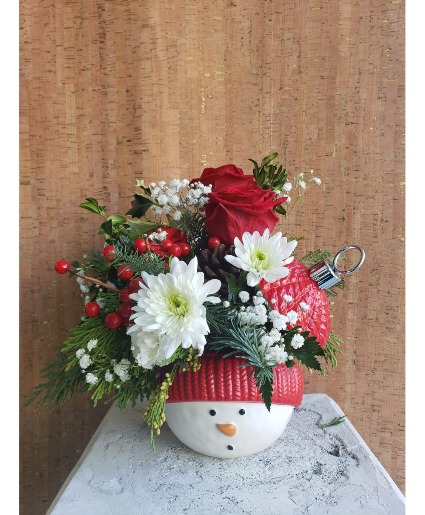 SNOWMAN FUN FLOWER ARRANGEMENT