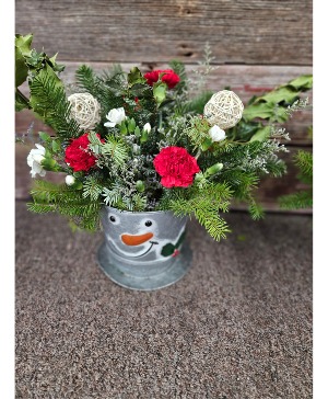 Snowman Tin Arrangement 